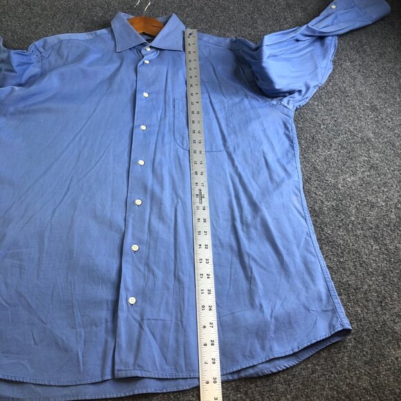 Gitman Bros Dress Shirt Men 16 33 Blue Vintage Long Sleeve Button Made in USA - Picture 7 of 11